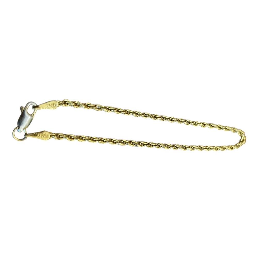 7" Gold Plated Rope Chain Bracelet Stamped 925 - Picture 2 of 12